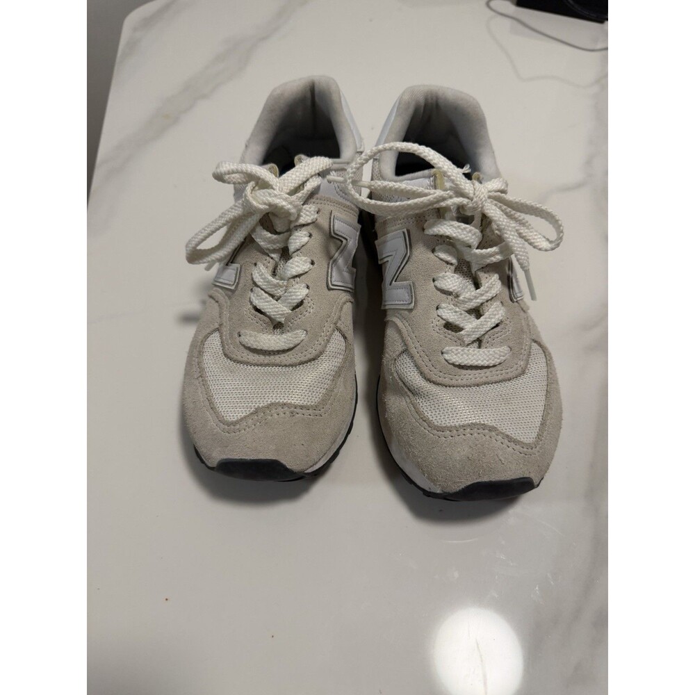 New Balance 574 Core Women’s 7 Nimbus Cloud White Suede Mesh Sneakers WL574EVW - Picture 4 of 16